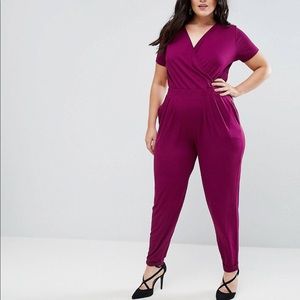 Wrap jumpsuit with short sleeves